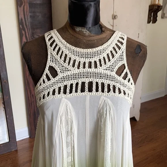Rare Free People Green Ombre Mini Dress - Picture 7 of 9